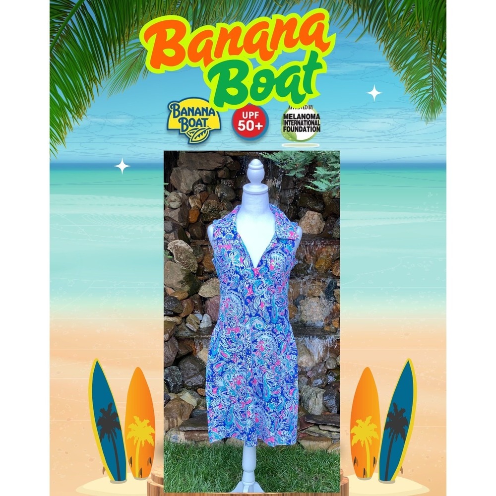 Banana Boat Sundress Womens Medium NWT Paisley UPF 50+ Dress BB828 Print 127 - Picture 5 of 10